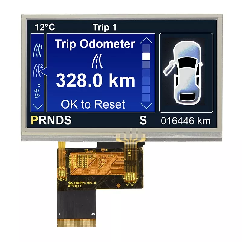 4.3 inç 480x272 Dirençli dokunmatik TFT modülü